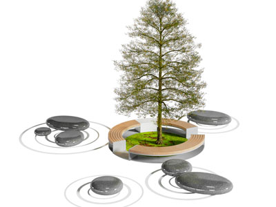 现代户外花坛景观座椅 造椅子 石头凳子