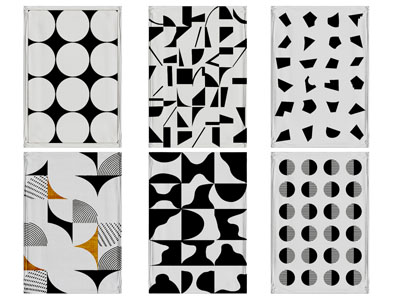 现代黑白几何图案长方形地毯3d模型 现代黑白几何图案长方形地毯