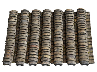 新中式做旧瓦片屋顶 屋檐