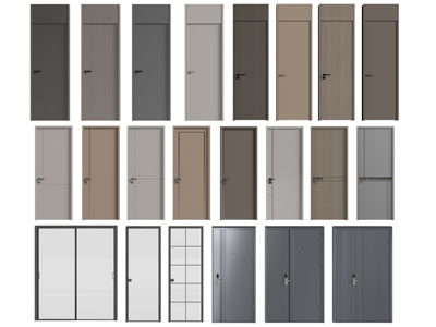 现代单扇平开门、推拉门