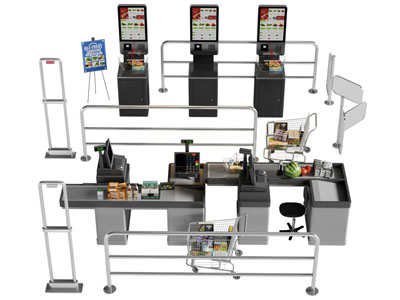 现代超市收银台3d模型 现代超市收银台