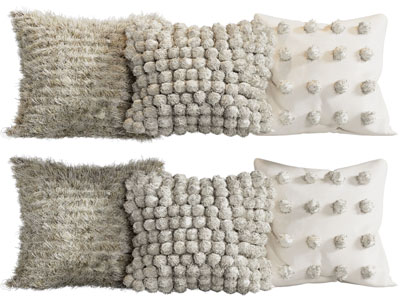 现代方形毛绒靠垫抱枕