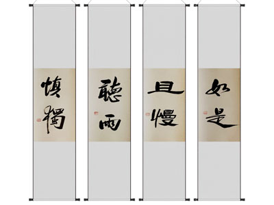 新中式书法字画装饰挂画3d模型 新中式书法字画装饰挂画