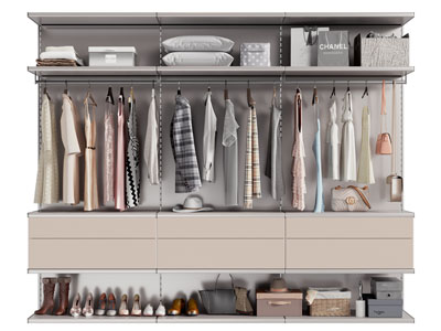 现代开放式衣柜3d模型 现代开放式衣柜