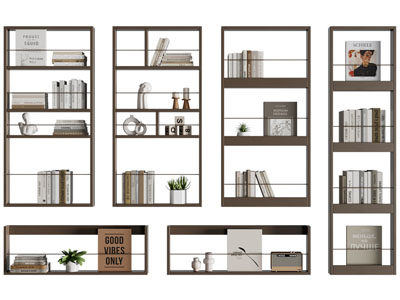 现代开放式装饰书柜