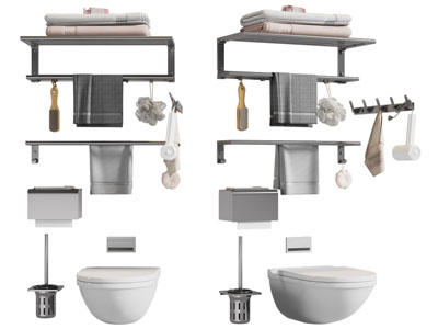 现代毛巾架、马桶