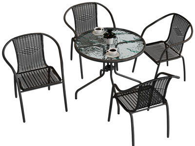 现代编织休闲桌椅组合3d模型 现代编织休闲桌椅组合