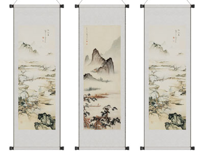 新中式山水装饰挂画3d模型 新中式山水装饰挂画
