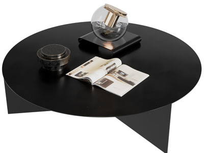 现代黑色圆形茶几3d模型 现代黑色圆形茶几