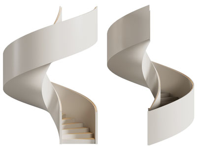 现代旋转楼梯3d模型 现代旋转楼梯