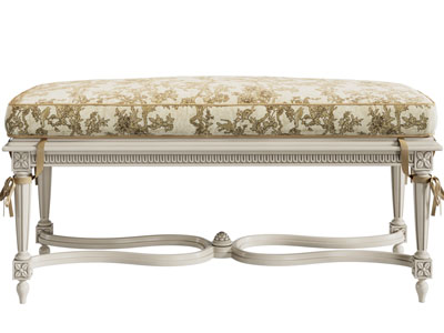 法式花卉图案的床尾凳子