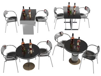 现代金属休闲桌椅组合3d模型 现代金属休闲桌椅组合