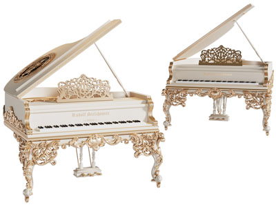 欧式雕花铁艺三角钢琴3d模型 欧式雕花铁艺三角钢琴