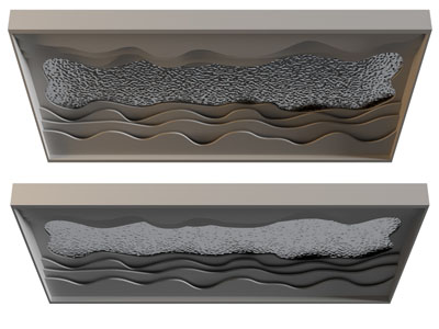 现代金属板波浪造的天花吊顶