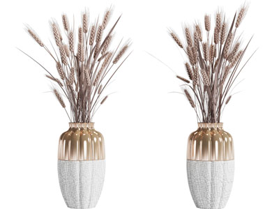 现代轻奢花瓶麦穗摆件组合