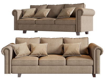 美式布艺多人沙发