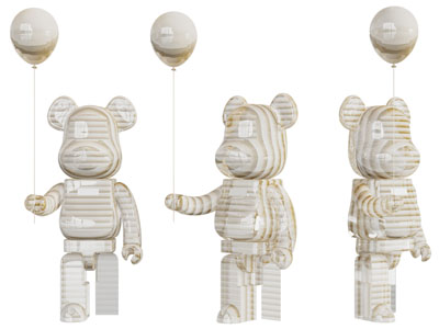 现代拿着气球的暴力熊雕塑雕刻3d模型 现代拿着气球的暴力熊雕塑雕刻