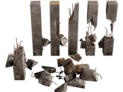 现代建筑垃圾、混凝土水泥柱3d模型 现代建筑垃圾、混凝土水泥柱