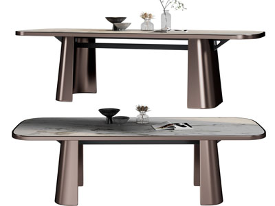 新中式长方形茶几3d模型 新中式长方形茶几