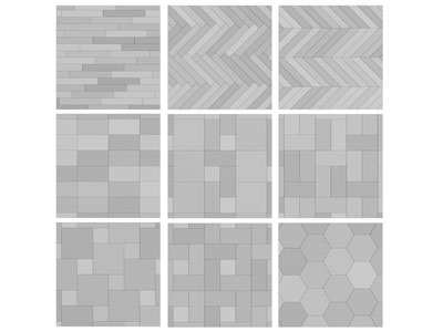 现代铺装小品、地面拼花