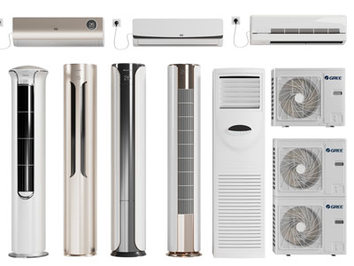 现代柱形空调、空调外机3d模型 现代柱形空调、空调外机