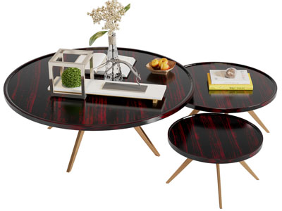 现代圆形茶几、角几3d模型 现代圆形茶几、角几