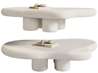 侘寂风不规则茶几3d模型 侘寂风不规则茶几