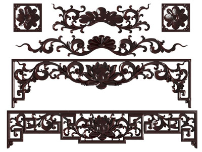 欧式雕花挂落、门楣