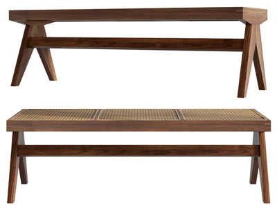 侘寂风实木长凳子