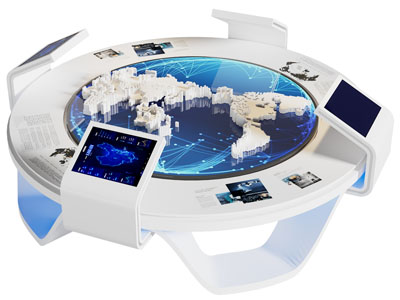 现代展示台、展桌、互动桌一体机3d模型 现代展示台、展桌、互动桌一体机