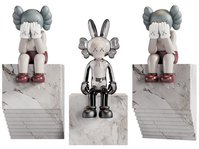 现代kwas公仔雕塑摆件组合