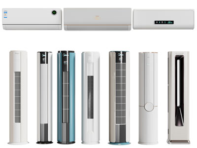 现代柱形、壁挂式空调3d模型 现代柱形、壁挂式空调