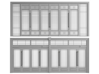现代玻璃双开大门