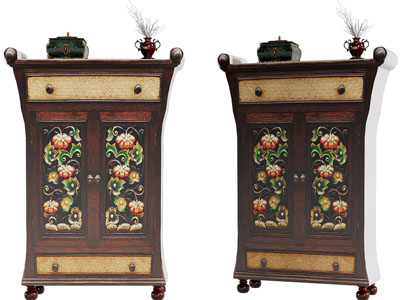 美式实木复古玄关柜、边柜