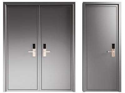 现代双扇、单扇密码锁入户平开门
