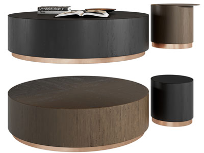 现代圆形茶几边几3d模型 现代圆形茶几边几