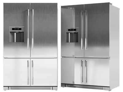 现代金属质感的双开门电冰箱3d模型 现代金属质感的双开门电冰箱