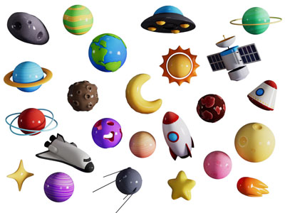 现代卡通太空飞行器玩具