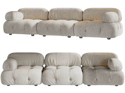 现代布艺多人沙发