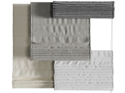 现代布艺拉帘、罗马帘3d模型 现代布艺拉帘、罗马帘