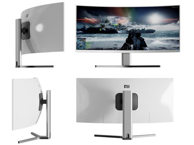 现代曲面液晶电视机3d模型 现代曲面液晶电视机