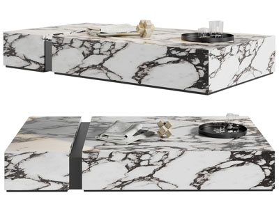 现代方形大理石茶几3d模型 现代方形大理石茶几