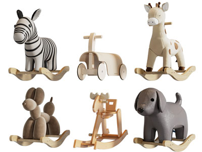 现代积木 木马儿童玩具