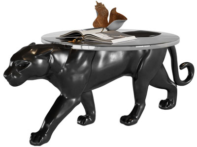 现代动物豹子雕塑支撑的茶几3d模型 现代动物豹子雕塑支撑的茶几