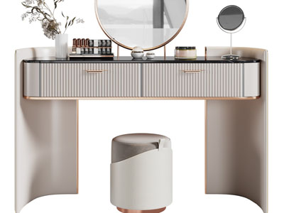 现代轻奢化妆、梳妆台3d模型 现代轻奢化妆、梳妆台