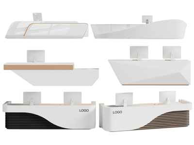 现代前台接待台3d模型 现代前台接待台