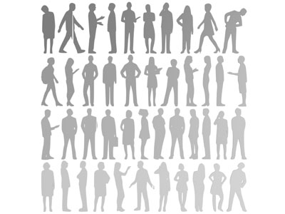 现代人物影子、剪影