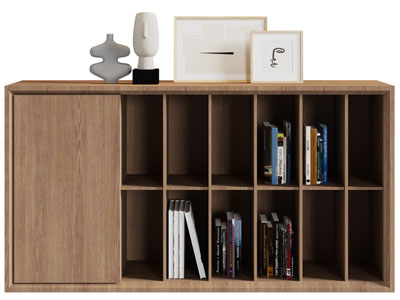 现代实木书柜、边柜