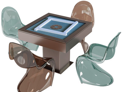 现代方形麻将娱乐桌3d模型 现代方形麻将娱乐桌