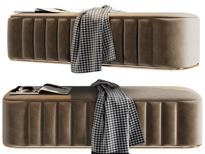 现代轻奢椭圆形沙发凳